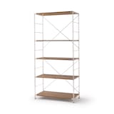 ステンレスユニットシェルフ　ウォールナット材棚セット　ワイド　大