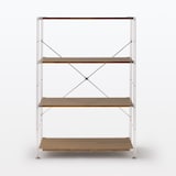 ステンレスユニットシェルフ　ウォールナット材棚セット　ワイド　中