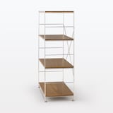 ステンレスユニットシェルフ　ウォールナット材棚セット　ワイド　中