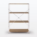 ステンレスユニットシェルフ　ウォールナット材棚セット　ワイド　中