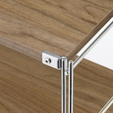 ステンレスユニットシェルフ　ウォールナット材棚セット　ワイド　中