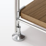 ステンレスユニットシェルフ　ウォールナット材棚セット　ワイド　中