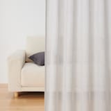 ポリエステル杢調ボイルプリーツカーテン／ライトグレー