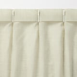 ポリエステル杢調ボイルプリーツカーテン／ライトグレー