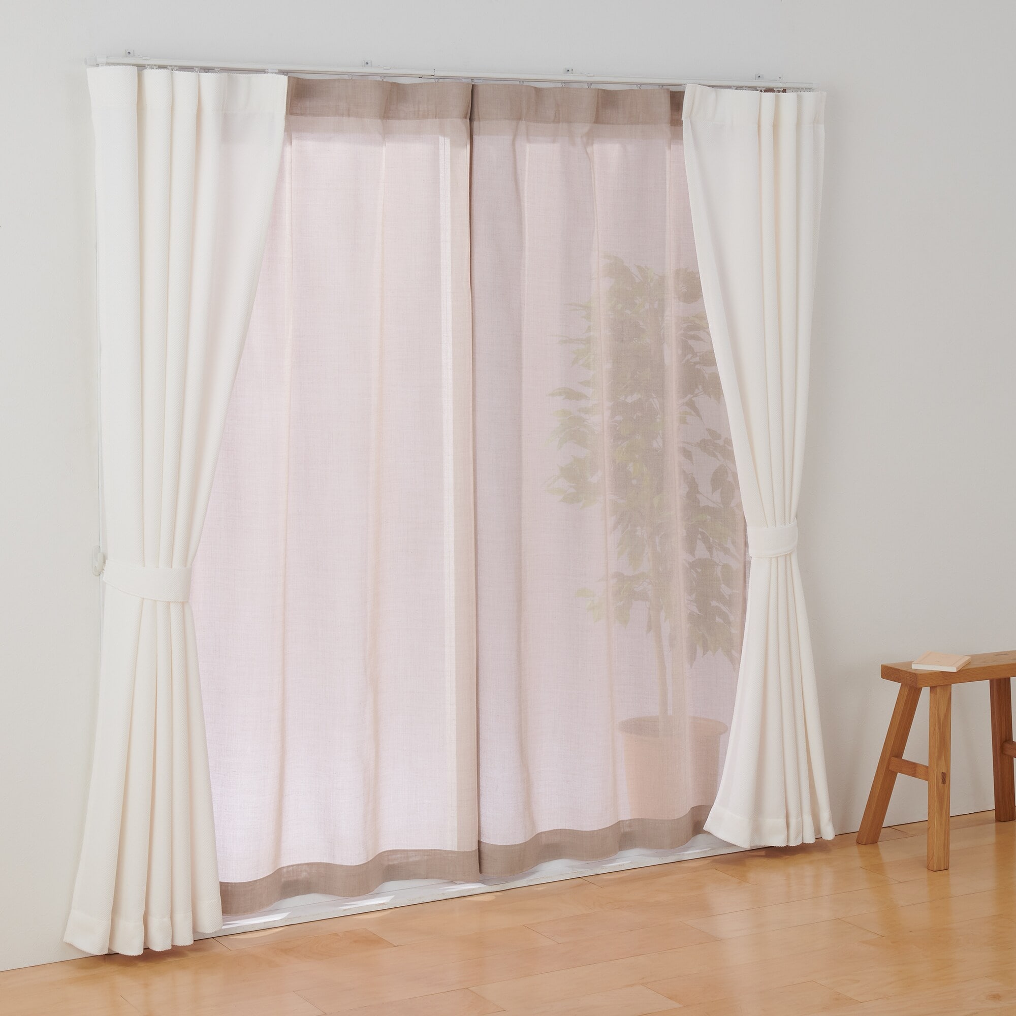 レースカーテン 無印良品 横2m3cm×2m