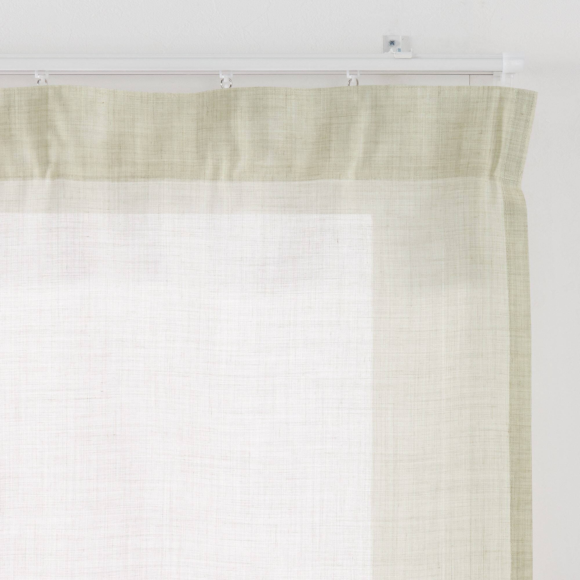 ポリエステル杢調ボイルノンプリーツカーテン／ライトグレー