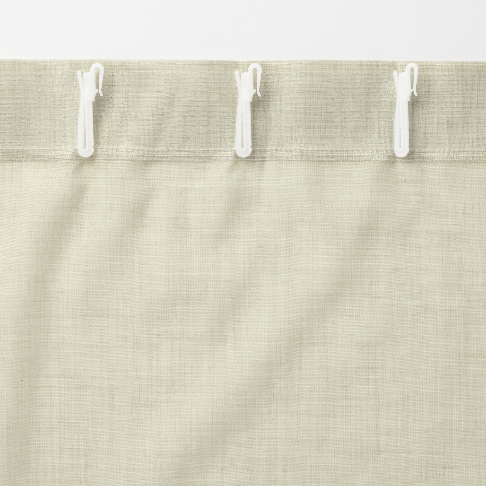 ポリエステル杢調ボイルノンプリーツカーテン／ライトグレー