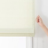 ポリエステル杢調平織（防炎）プレーンシェード用生地／ライトグリーン