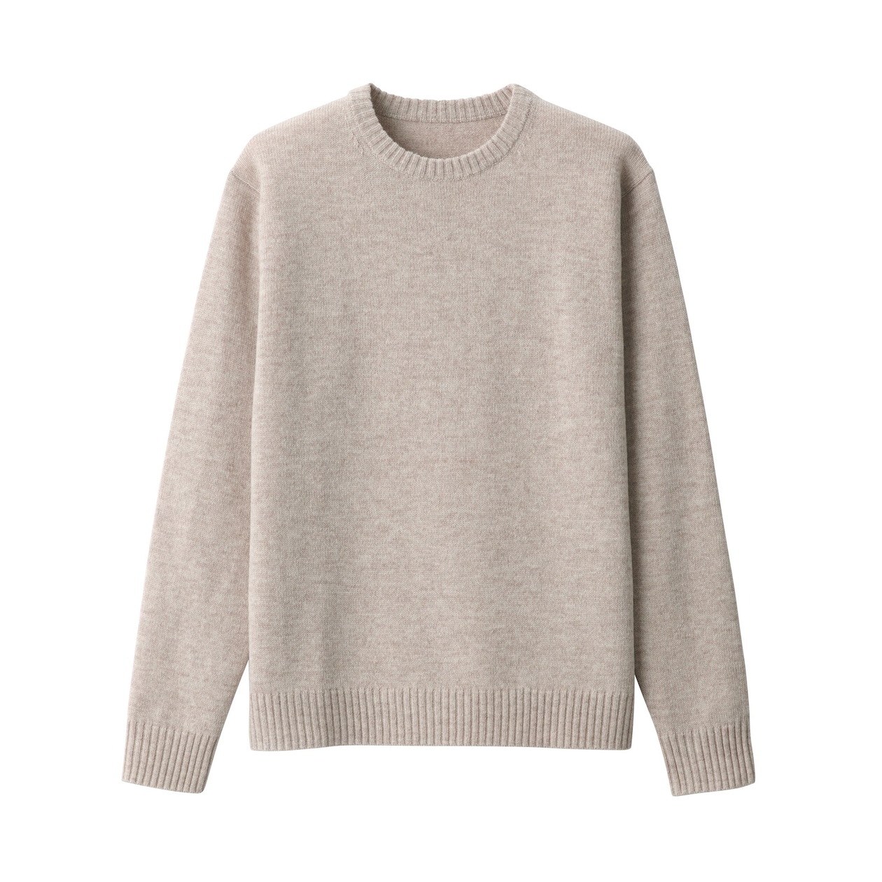 洗えるウールミドルゲージクルーネックセーター