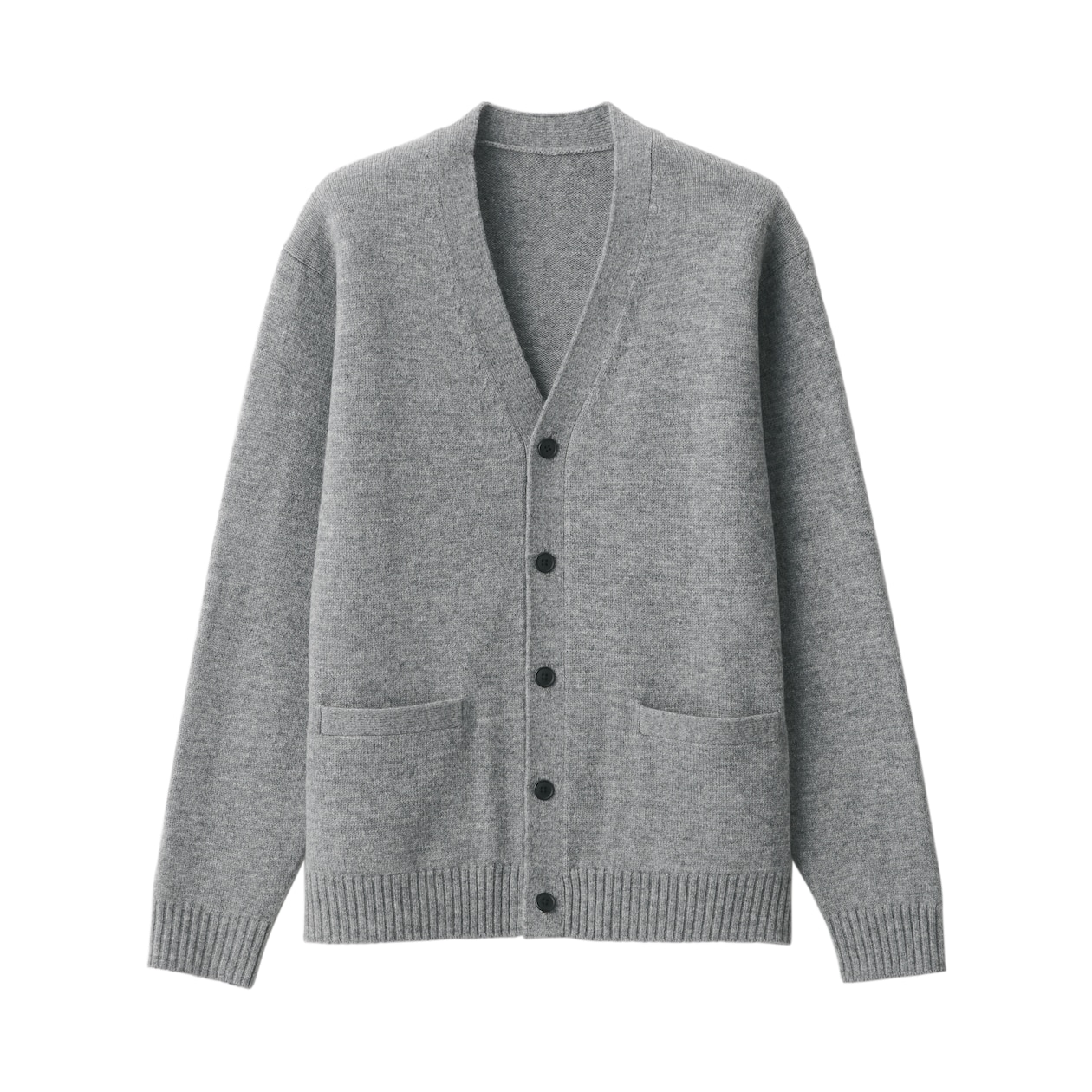 洗えるウールミドルゲージＶネックカーディガン