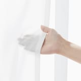 シフォン調ボイル　レース（防炎）２倍ヒダプリーツカーテン／オフ白