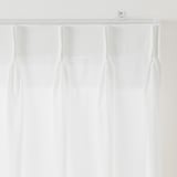 シフォン調ボイル　レース（防炎）２倍ヒダプリーツカーテン／オフ白
