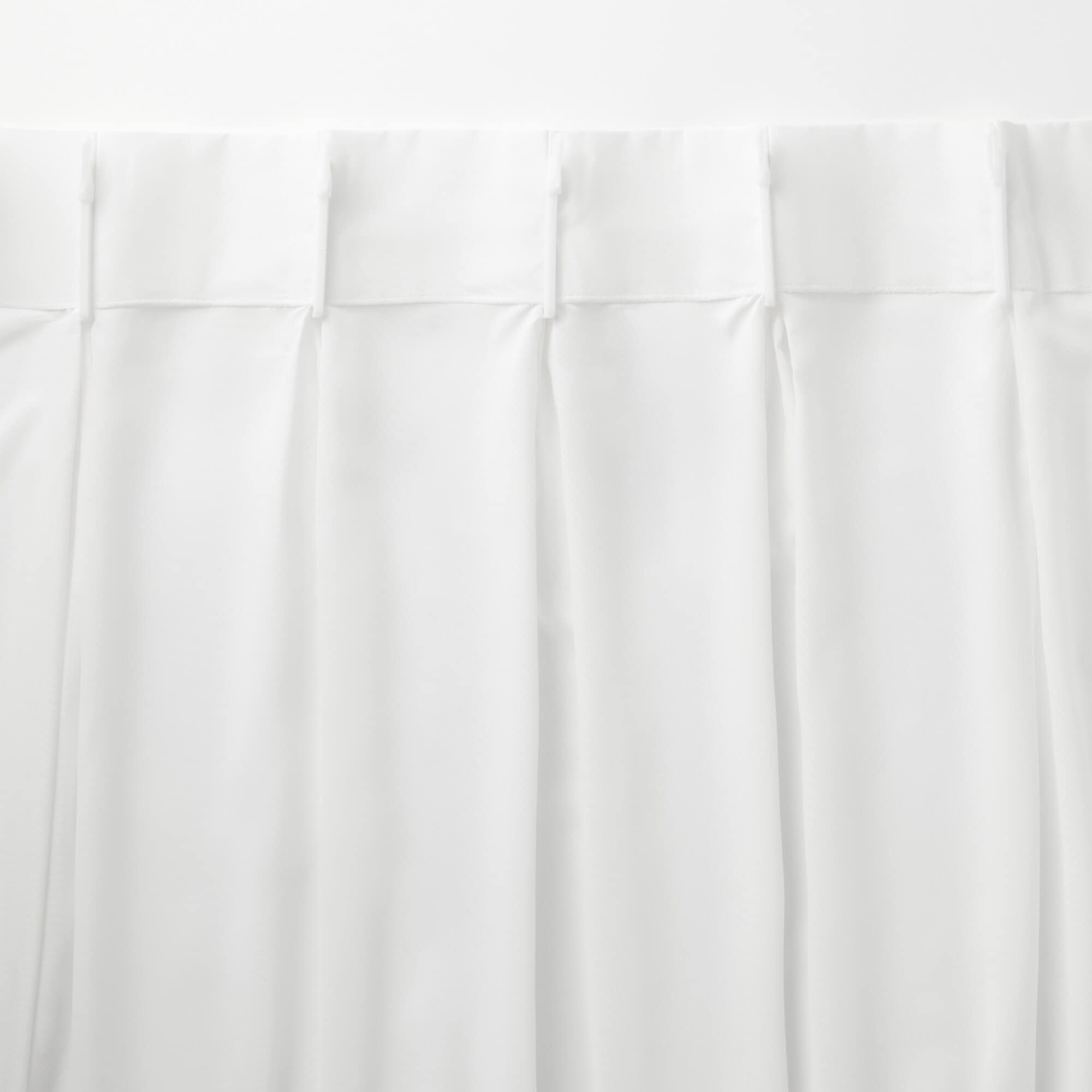 シフォン調ボイル　レース（防炎）２倍ヒダプリーツカーテン／オフ白