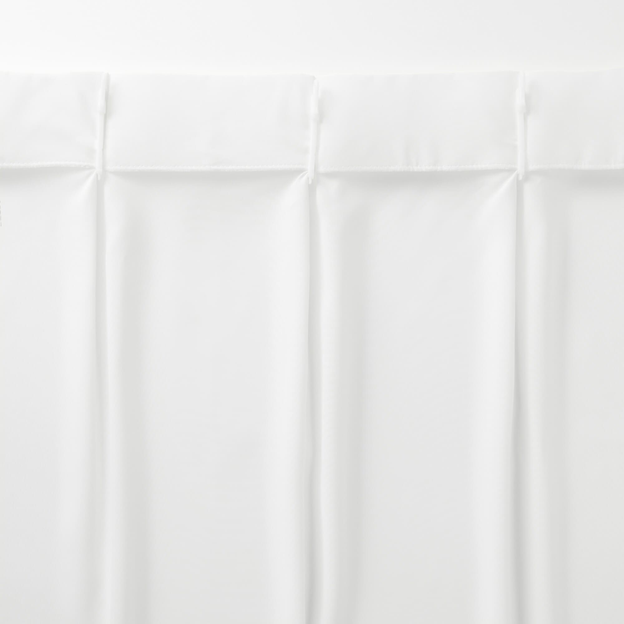 シフォン調ボイル　レース（防炎）プリーツカーテン／オフ白