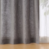 麻平織プリーツカーテン／チャコールグレー