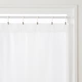 シフォン調ボイル　レース（防炎）ノンプリーツカーテン／オフ白