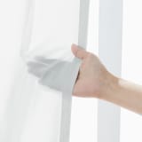 シフォン調ボイル　レース（防炎）２倍ヒダプリーツカーテン／ライトグレー