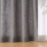 麻平織プリーツカーテン／チャコールグレー