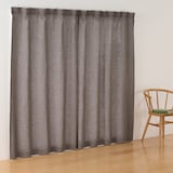 麻平織ノンプリーツカーテン／チャコールグレー