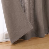 麻平織ノンプリーツカーテン／チャコールグレー