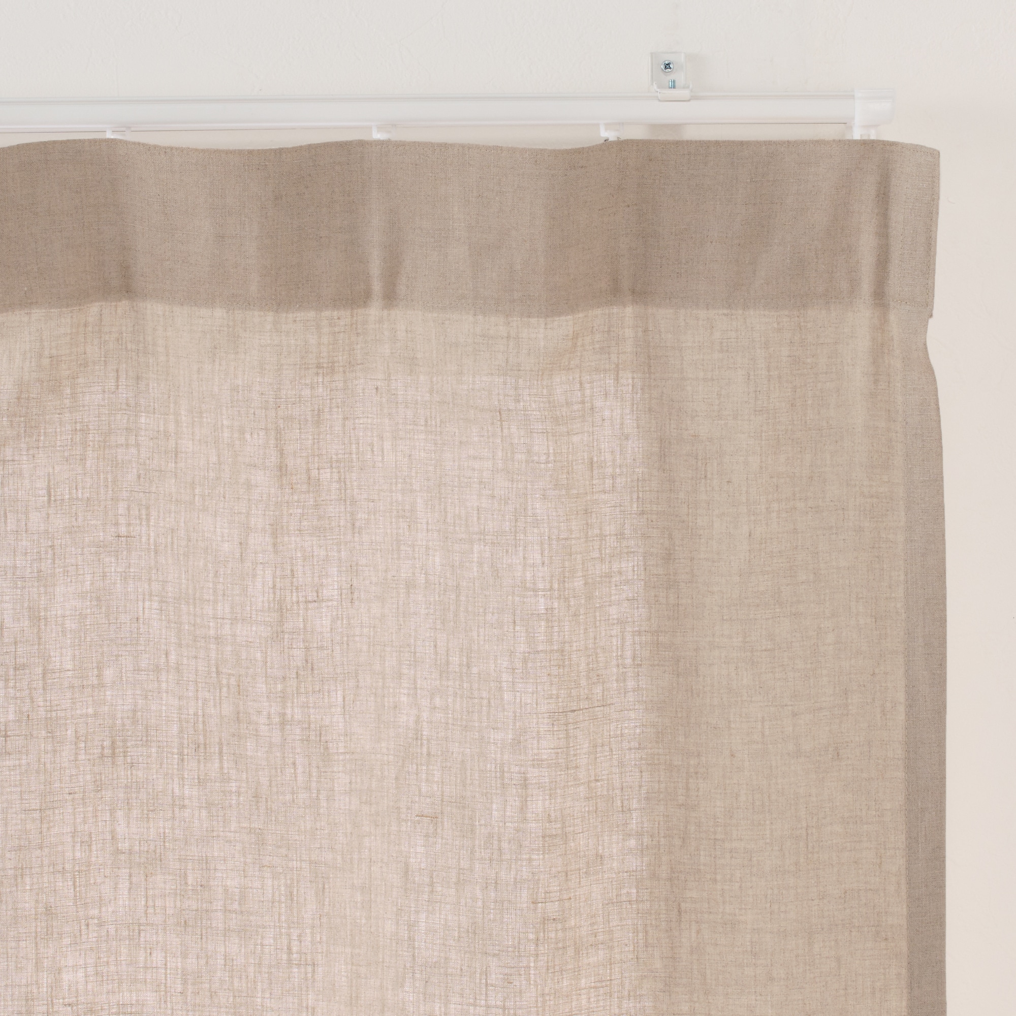 麻平織ノンプリーツカーテン／チャコールグレー