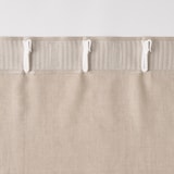 麻平織ノンプリーツカーテン／チャコールグレー