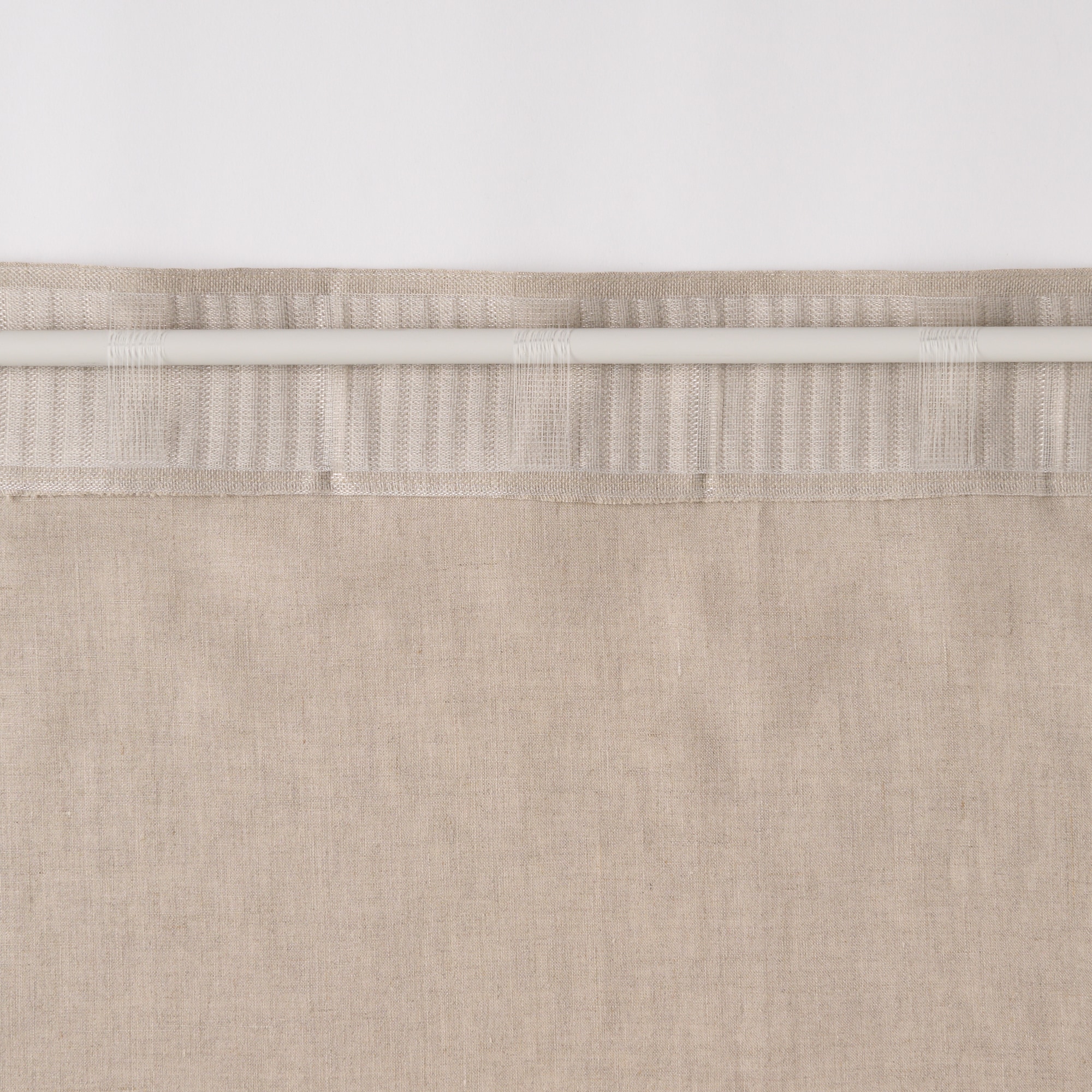 麻平織ノンプリーツカーテン／チャコールグレー