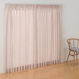 麻平織ギャザーカーテン／ピンク