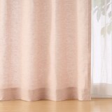麻平織ノンプリーツカーテン／ピンク