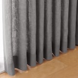 麻平織２倍ヒダプリーツカーテン／チャコールグレー