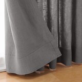 麻平織２倍ヒダプリーツカーテン／チャコールグレー