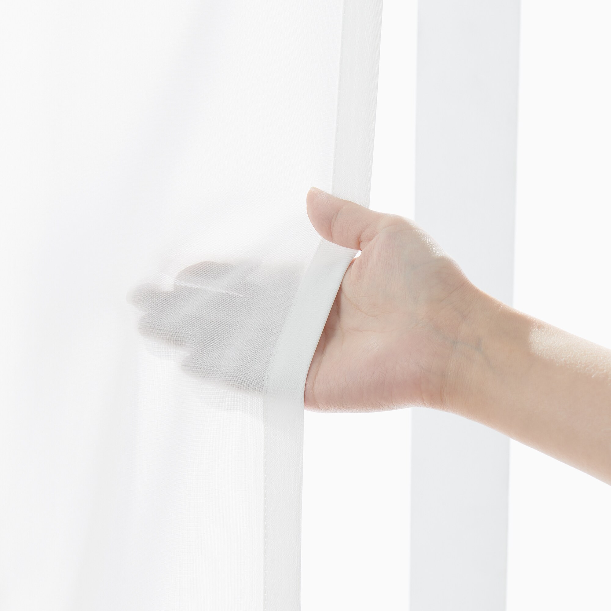 シフォン調ボイル レース（防炎）ノンプリーツカーテン／オフ白 | 無印良品