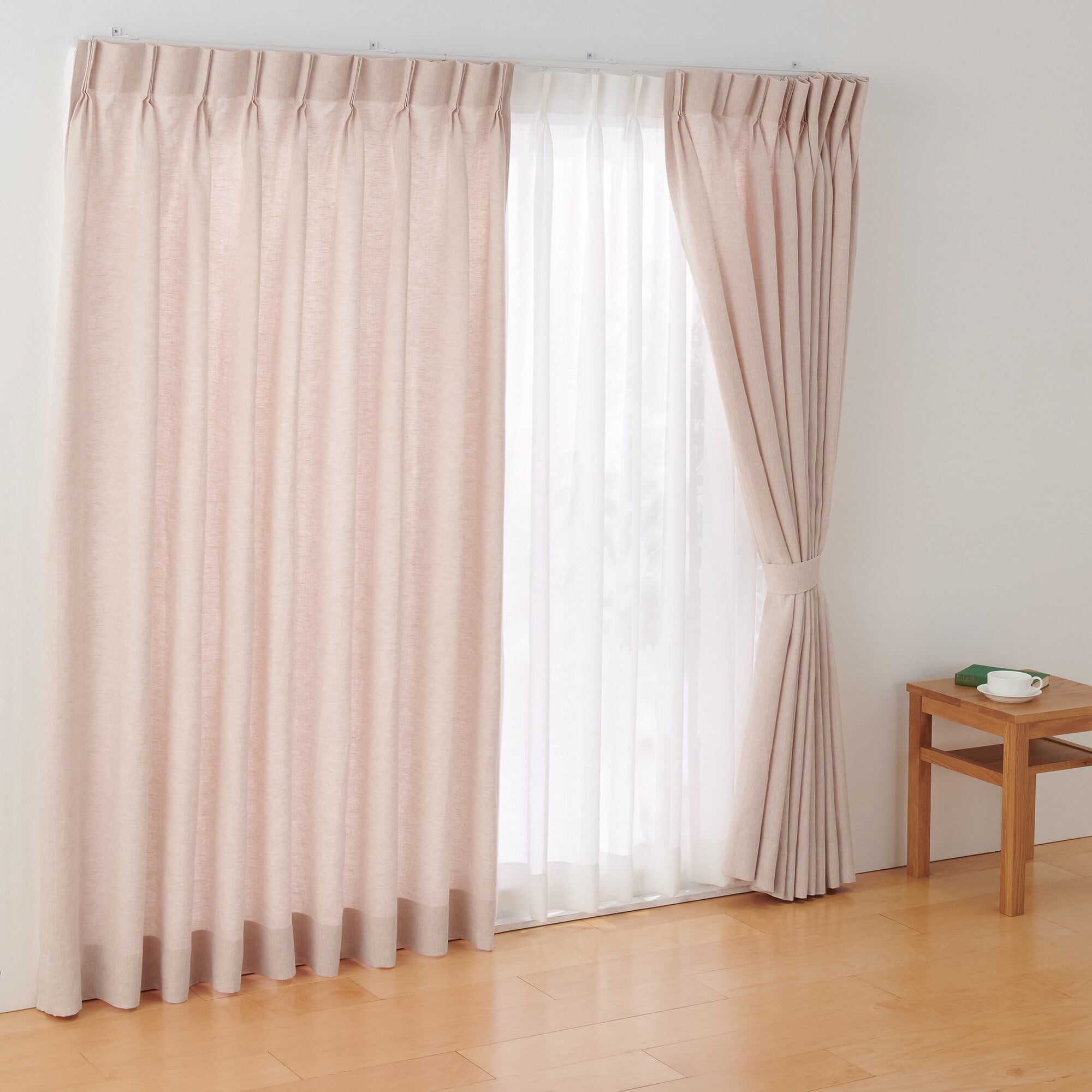 【まあさま専用】無印良品カーテンセット※12月末発送 麻ボイルノンプリーツカーテン／生成 | 無印良品