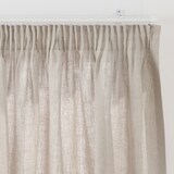 麻平織ギャザーカーテン／チャコールグレー