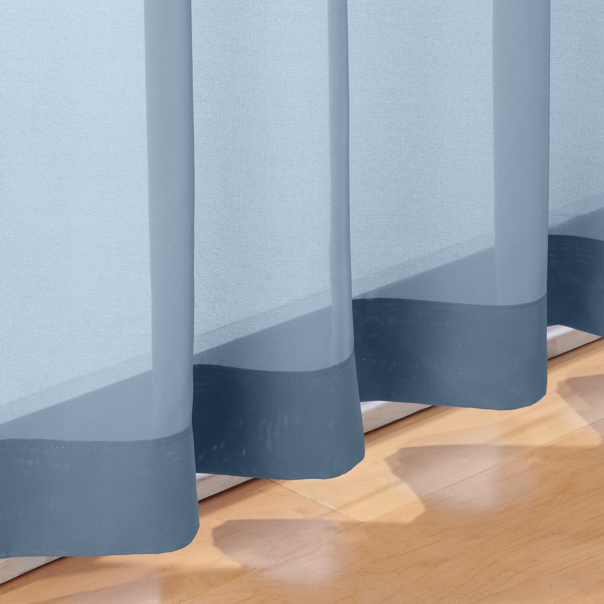 シフォン調ボイル レース（防炎）プリーツカーテン／ブルー | 無印良品