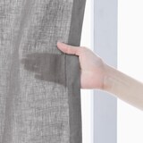 麻平織２倍ヒダプリーツカーテン／チャコールグレー