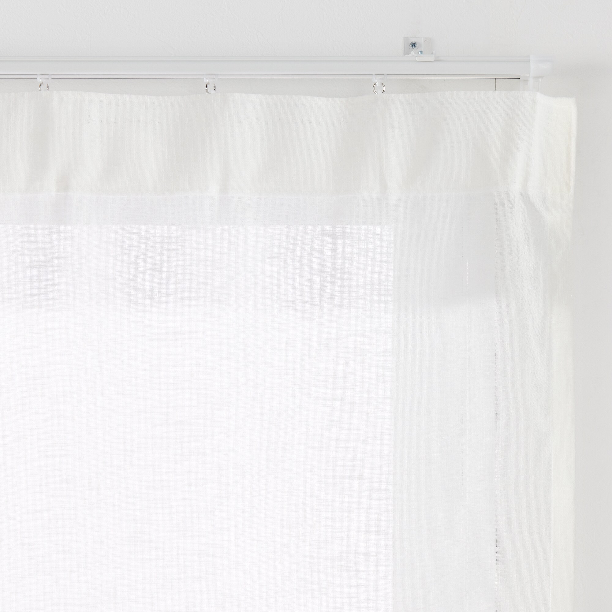 リネンライク レース（防炎）ノンプリーツカーテン／マスタード | 無印良品