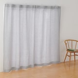 麻平織ノンプリーツカーテン／ブルーストライプ