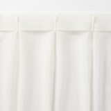 リネンライク　レース（防炎）プリーツカーテン／オフ白