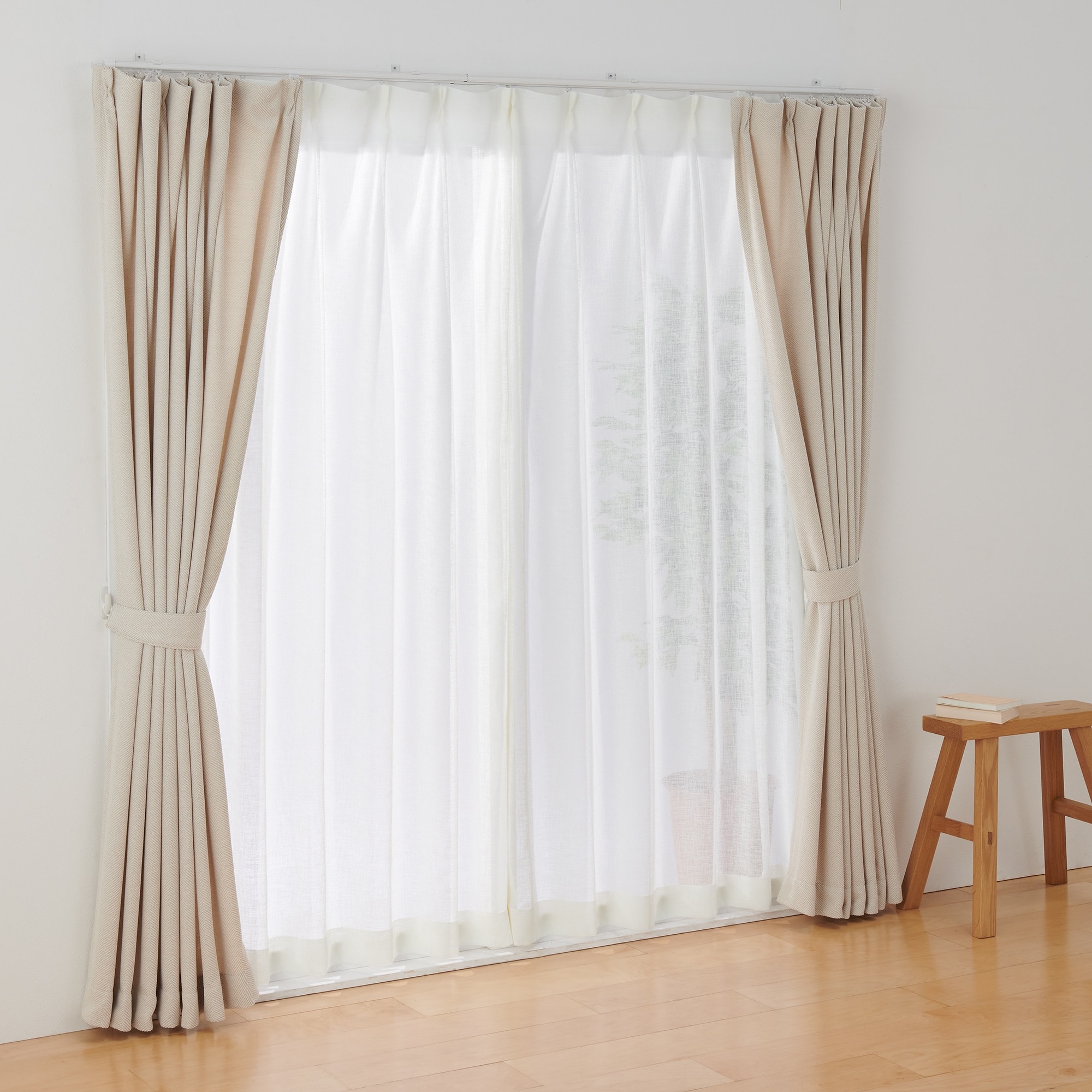無印良品　熱を通しにくく透けにくいレースプリーツカーテン 熱を通しにくく透けにくいレースノンプリーツカーテン | 無印良品