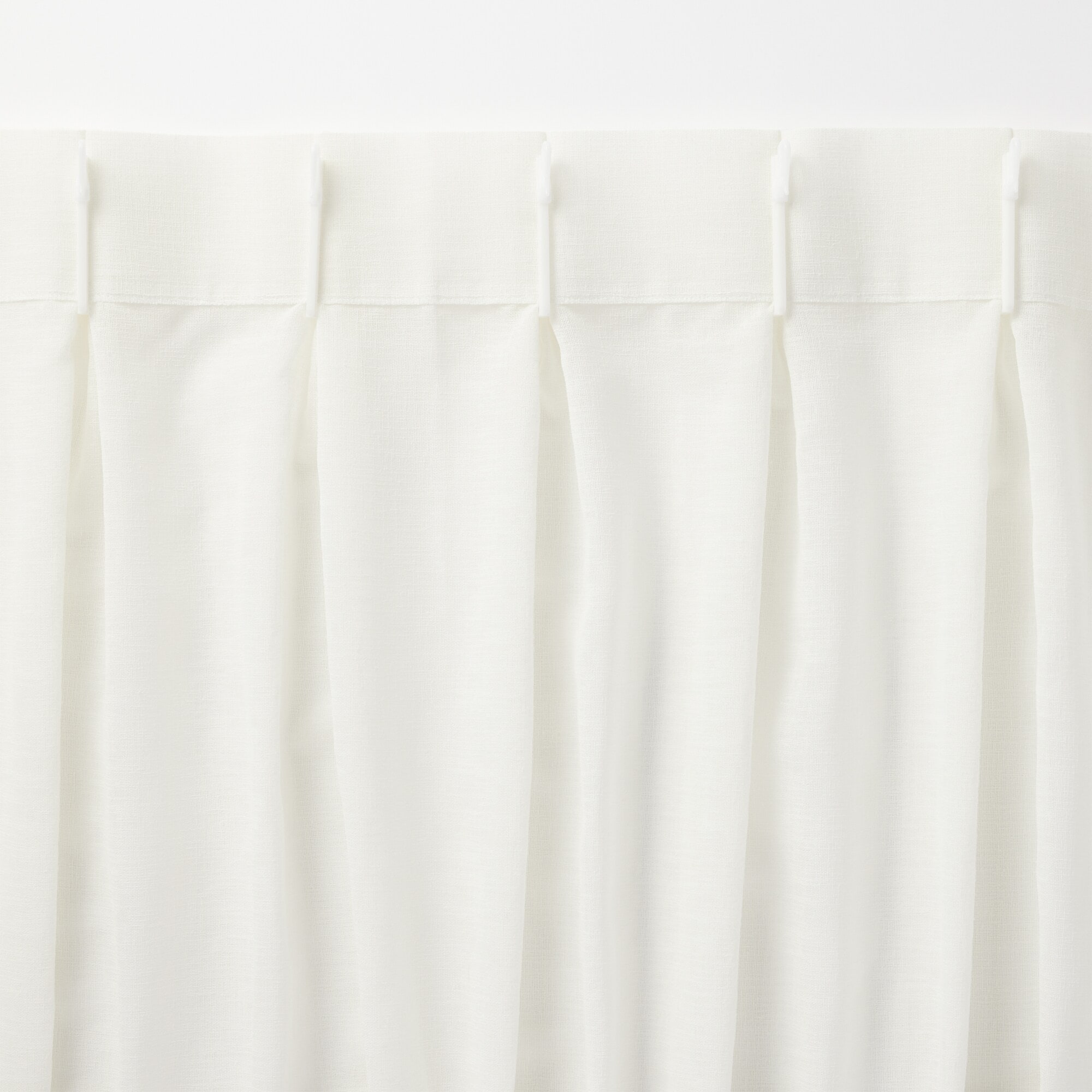 リネンライク　レース（防炎）２倍ヒダプリーツカーテン／ブルー