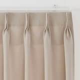 ポリエステル鹿の子織２倍ヒダカーテン／アイボリー