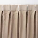 ポリエステル鹿の子織２倍ヒダカーテン／アイボリー