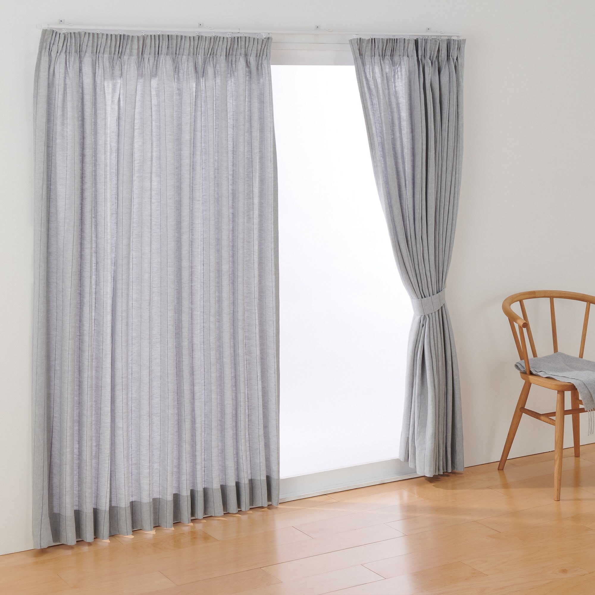 無印良品　麻平織りノンプリーツカーテン2枚セット100×178cm 麻平織ノンプリーツカーテン | 無印良品