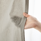 綿洗いざらし平織ノンプリーツカーテン／ペールブラウン