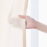 ポリエステル鹿の子織２倍ヒダカーテン／ライトブラウン