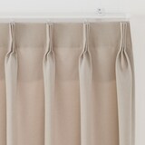 ポリエステル鹿の子織２倍ヒダカーテン／ライトブラウン
