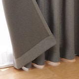 ポリエステル鹿の子織２倍ヒダカーテン／チャコールグレー