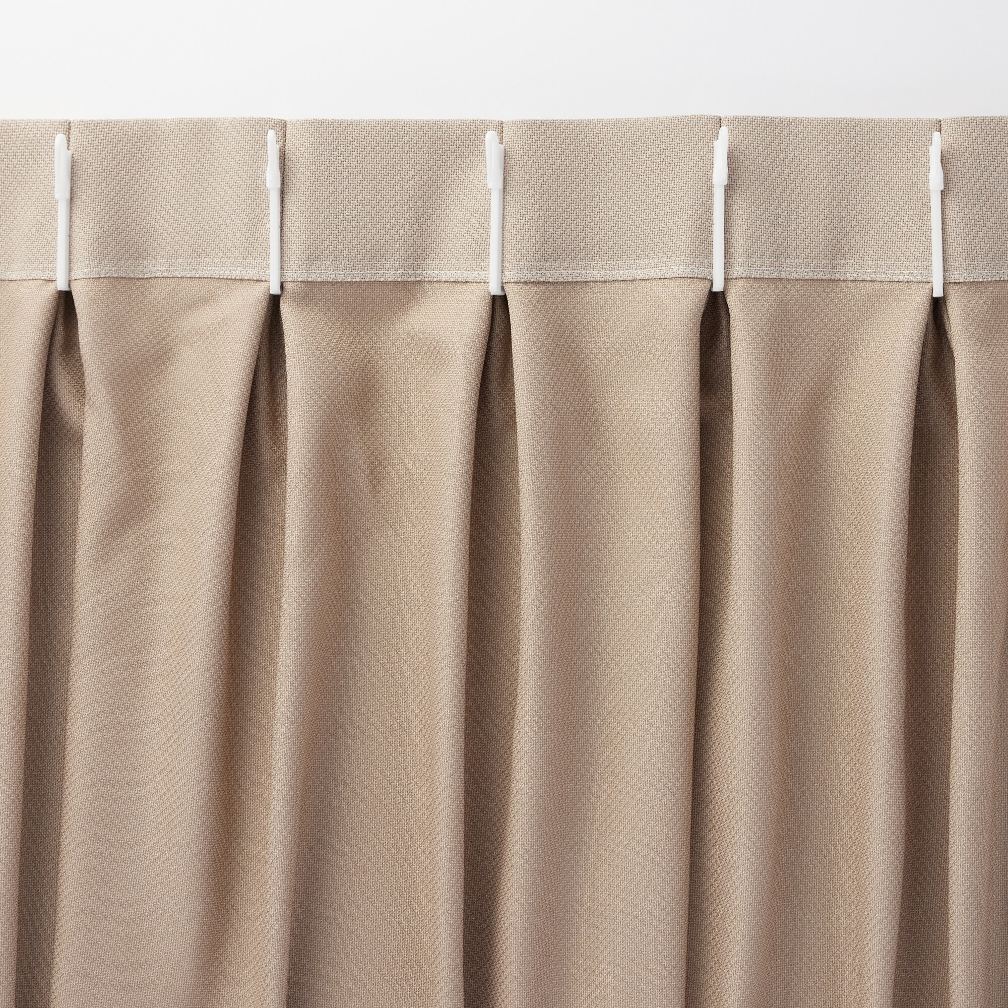 ポリエステル鹿の子織2倍ヒダカーテン／チャコールグレー | 無印良品