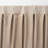 ポリエステル鹿の子織２倍ヒダカーテン／チャコールグレー